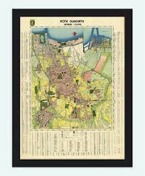 Old Map Of Jakarta Batavia Indonesia Vintage Map Old Map Batavia Old Maps