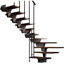 Support de marche, main courante et ballustrades en métal blanc, gris graphite, noir ou gris clair. Escalier Un Quart Tournant 12 Marches Structure Metal Et Marches En Bois Massif Noyer Knock Misterstep Cdiscount Bricolage