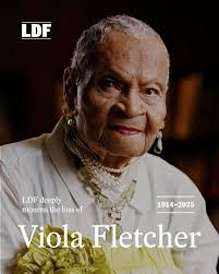 We mourn the loss of Viola Ford Fletcher, the oldest known survivor of the  1921 Tulsa Race Massacre. Ms. Fletcher's courage and conviction will  continue to inspire us all, and her legacy