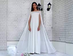 Und seine färbung muss nicht weiß sein. Cape Aus Chiffon Brautkleid Schultern Plain Plus Size Kleidung Etsy