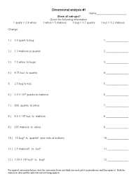 We'll now use dimensional analysis to determine the form of the equation describing the deection angle due to gravity for a light ray passing by a star (or other. Dimensional Analysis Worksheet For 7th 12th Grade Lesson Planet