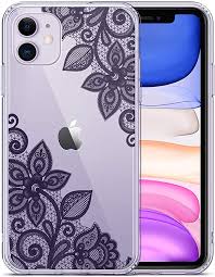 Amazon Com Gviewin Noble Series Designed For Iphone 11 Case Clear Soft Tpu Hard Back With Floral Pattern Cover For Iphon Iphone Floral Pattern Lace Flowers