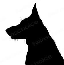 Black And White German Shepherd Painting Twinschoice Logos Designs By Karen Mcclure Dog Silhouette German Shepherd Art German Shepherd Dogs