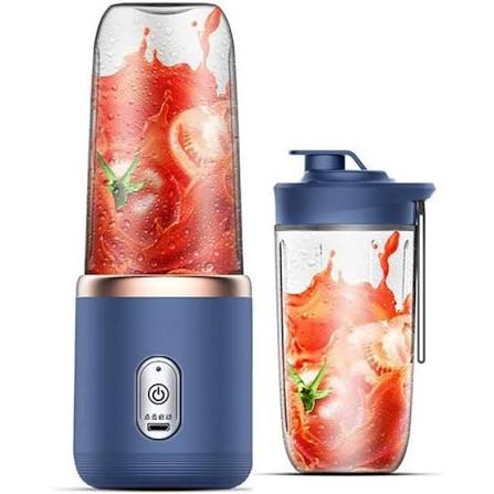 400ML Espremedor Elétrico Mini Liquidificador Portátil 6 Lâminas De Suco De Alimentos Misturador Leite Smoothie | Shopee Brasil