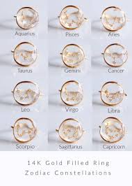 Zodiac Constellation Ring Zodiac 14k Gold Filled Resin Rings Etsy Zodiac Rings Constellation Ring Zodiac Jewelry