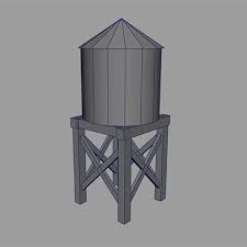 Water towers are tall to provide pressure. 3d Model Of Wooden Water Tank Water Tank Tower Models Wooden