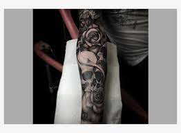Rose sleeves are a stunning tribute to beauty, pain, and power, both tributes represented by a rose and associated with the act of getting a huge sleeve tattoo done. Rose Sleeve Tattoo Skull And Rose Sleeve Tattoos Png Image Transparent Png Free Download On Seekpng