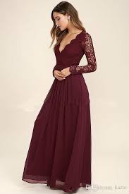 Burgundy Lace Country Long Sleeve Bridesmaid Dresses Modest Lace Chiffon Keyhole Back Plus Size Junior Bridesmaid Dress Cheap Cheap Bridesmaids Dresse Long Sleeve Lace Maxi Dress Blue Bridesmaid Dresses