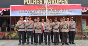 Kapolres Waropen Pimpin Upacara Pengukuhan Kabag SDM dan Sertijab Kasat Polairud. - SUARA INDONESIA 1