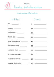 ecrire en chiffres et lettres exercice momes net coloriage de soulagement du stress gratuit