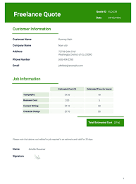 It is simple and quick to post your job and get quick. Freelance Quote Template Pdf Templates Jotform