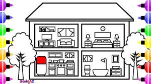 Feel free to print and color from the best 37+ house interior coloring pages at getcolorings.com. How To Draw House With Rooms Coloring Pages Of House Youtube