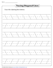 tracing diagonal lines worksheets