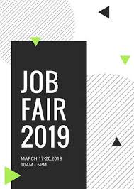 Black And White Shapes Job Fair Flyer Job Poster Recruitment Poster Design Job Fair