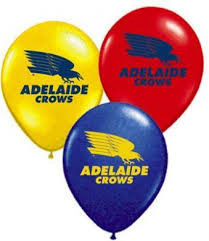 Adelaide Crows Party Balloons In Red Yellow And Blue Perfect For Afl Footy Party Decorations Sports Themed Party Crow Afl