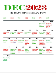 Christmas Advent Activity Calendar Printable With Fun Activities - Etsy