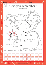 Perfect for painting, collage, tracing, playdough & more! Dinosaurs Dot To Dot 1 20 Kindergarten Worksheet Teachervision