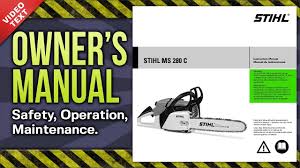 Owners Manual Stihl Ms 280 C Chain Saw