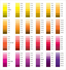 Pantone Color Chart Pdf Sales Journal Template Free