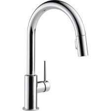 Delta shower faucets include a lifetime warranty on both the operation and the finish. Delta 9159 Dst Chrome Trinsic Pull Down Kitchen Faucet With Magnetic Docking Spray Head Includes Lifetime Warranty Faucet Com
