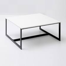 Fluoro Coffee Table Square In Matt White With Black Metal Legs Square Coffee Table Metal Coffee Table Modern Square Coffee Table