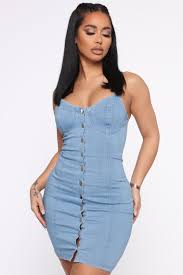 Days Of Denim Mini Dress Medium Wash Mini Dress Denim Mini Dress Fashion Outfits