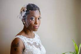Birdcage Veil Short Bridal Hair Black Wedding Hairstyles Bridal Hair Inspiration