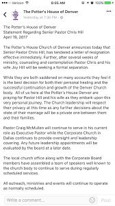chris hill resigns from potters house