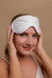 Máscara para Olhos Hipoalergênica Cottonique de Algodão Orgânico 100%  (Melange Blue, Tamanho Único)