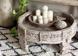 Coffee table with wheels india. Rajasthani Hand Carved Chakki Table Coffee Table Vintage Etsy Coffee Table Vintage Coffee Table Recycled Furniture