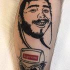 Got this post malone tattoo today! Done by Randy Burnham of seven horses  tattoo in Epping NH. : r/tattoo