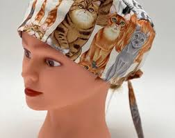 Kitty Scrub Cap, Cat Scrub Cap, Kitty Fabric, Surgical Scrub Cap, Scrub  Caps for Women, Scrub Hats, Euro Scrub Hat, Adjustable Scrub Cap