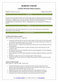 collections representative resume