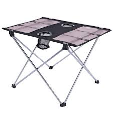 Outdoor Portable Foldable Table With Bottle Hole For Fishing Picnic Camping Mini Rectangle Table Aluminum Alloy Holder Z30 Review Camping Table Foldable Table Folding Picnic Table