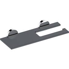 Glass shelves always look great in a bathroom. Keuco Edition 90 Toilet Roll Holder 19073018000 Open With Glass Shelf Chrome Smoked Glass
