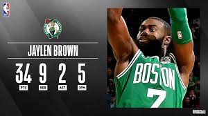 Boston's jaylen brown (health protocols) available for friday's game against orlando. Nba Com Stats V Tvittere Jaylen Brown Scores A Career High 34 Pts As The Celtics Win Their 5th Straight Game Sapstatlineofthenight
