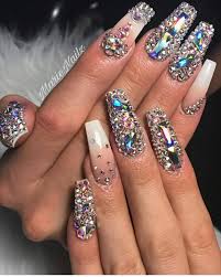 Pin By Myra Bazemore On Claws Diamond Nail Designs Diamond Nails Bling Nails