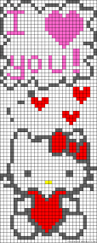 Hello Kitty I Love You Perler Bead Pattern Punto De Cruz Gato Punto De Cruz