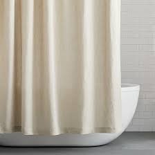 Light blue faux linen pleated shower curtain with buttons 72x72. Belgian Flax Linen Shower Curtain 72 X74 Natural Flax West Elm