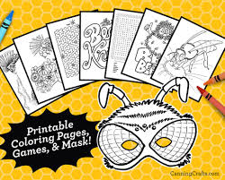 My point that first and foremost, coloring in is a fun. Printable Honey Bee Coloring Pages Games Wearable Honey Bee Mask Canningcrafts