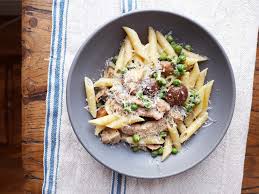Sauteed Chicken Mushroom And Pea Penne