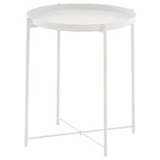 Ikea bedside table black metal cabinet lamp side nightstand bedroom storage unit. Gladom Tray Table White 17 1 2x20 5 8 Ikea In 2021 Tray Table Ikea White Side Table Metal Side Table