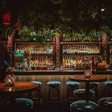 Three Dots And A Dash A Speakeasy Tiki Bar In River North Tiki Bar Decor Bar Interior Design Cocktail Bar Interior