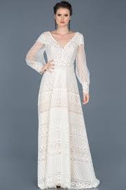 Beyaz Kendinden Desenli Dekoltesiz Abiye Abu581 The Dress Moda Stilleri Elbise