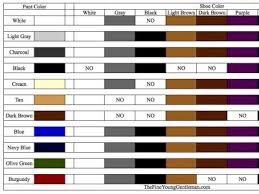 This Excel Chart Shows You What Color Shoes You Can Wear With What Color Pants Colored Pants Business Pants Color Combinations For Clothes