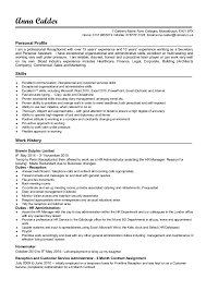 Relating to the work of a secretary: Curriculum Vitae