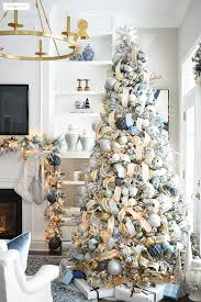 Elegant Christmas Living Room Soft Blue Gold Citrineliving Blue Christmas Decor Elegant Christmas Decor Chic Christmas Decor