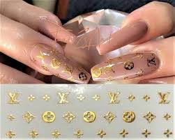 Exclusive Designs See More On My Shop Self Adhesive Nail Stickers 1 Sheet Options Gold Si Gucci Nails Coffin Nails Designs Pretty Acrylic Nails