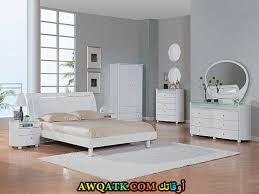 غرف نوم أبيض في بني مبطنة جديدة عصرية مودرن شيك