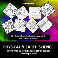 This word wall coloring set includes the biology words: Physical Science 100 Word Wall Coloring Sheets Chemistry Physics Earth Sci
